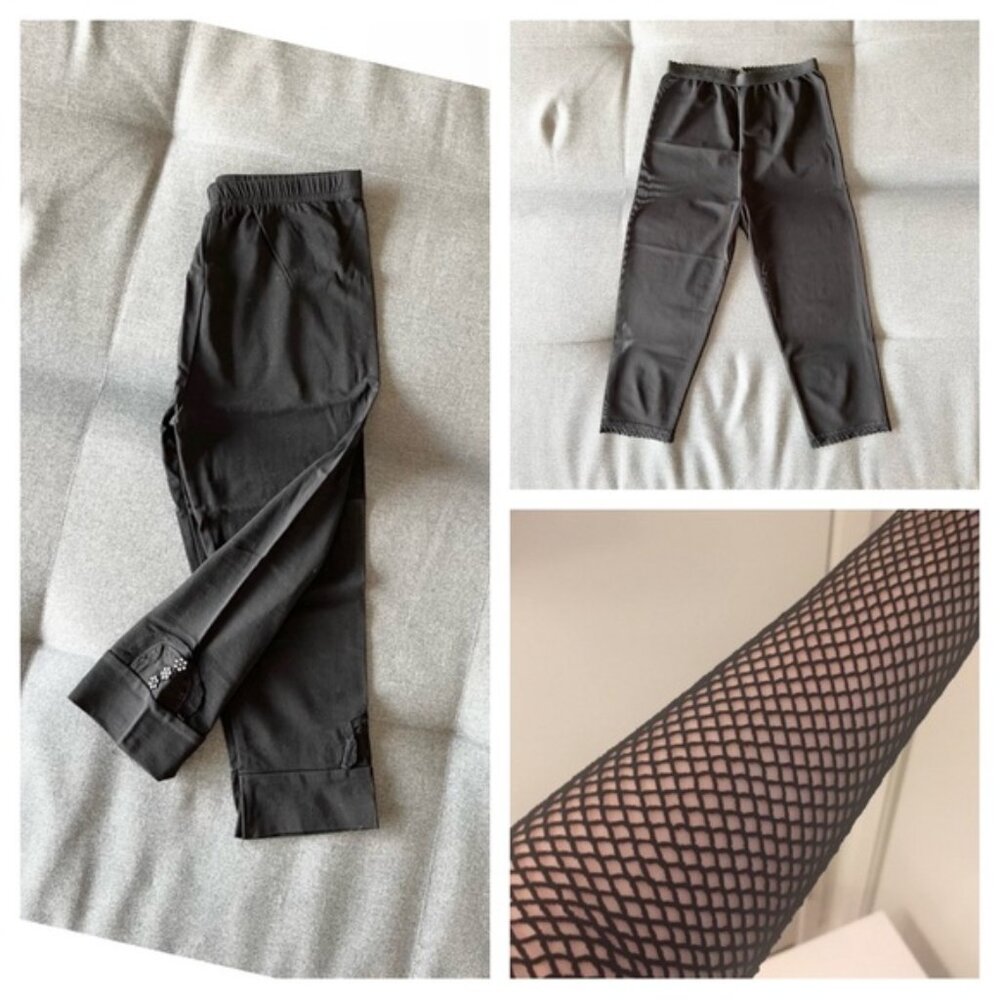 Cropped Tights and Fishnet Stocking Set